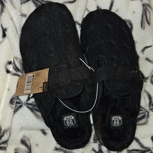 Route 66 Black Knit Clogs
